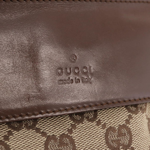 GUCCI GG Canvas Waist Bag Beige Silver 28566 Auth 211883