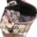 GUCCI GG Canvas Waist Bag Beige Silver 28566 Auth 211883-21