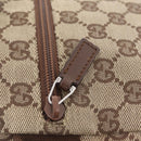 GUCCI GG Canvas Waist Bag Beige Silver 28566 Auth 211883-25