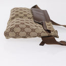 GUCCI GG Canvas Waist Bag Beige Silver 28566 Auth 211883-4