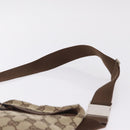 GUCCI GG Canvas Waist Bag Beige Silver 28566 Auth 211883-9