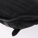 BURBERRY Nova Check Black Label Waist Bag Nylon Black Silver Auth 211885-14