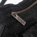 BURBERRY Nova Check Black Label Waist Bag Nylon Black Silver Auth 211885-16
