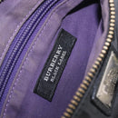 BURBERRY Nova Check Black Label Waist Bag Nylon Black Silver Auth 211885-19