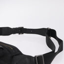 BURBERRY Nova Check Black Label Waist Bag Nylon Black Silver Auth 211885-8