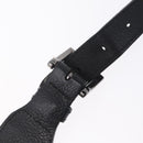 BURBERRY Nova Check Black Label Waist Bag Nylon Black Silver Auth 211885-9