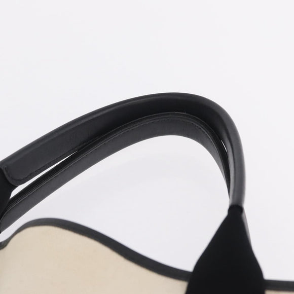 Balenciaga Navy Cabas S Hand Bag Canvas White Silver 339933 Auth 211886