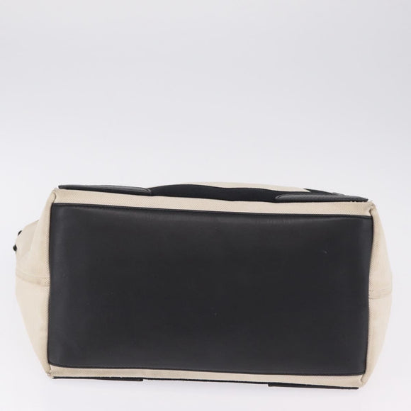Balenciaga Navy Cabas S Hand Bag Canvas White Silver 339933 Auth 211886