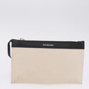 Balenciaga Navy Cabas S Hand Bag Canvas White Silver 339933 Auth 211886-21