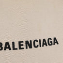 Balenciaga Navy Cabas S Hand Bag Canvas White Silver 339933 Auth 211886-3