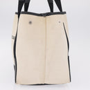 Balenciaga Navy Cabas S Hand Bag Canvas White Silver 339933 Auth 211886-5