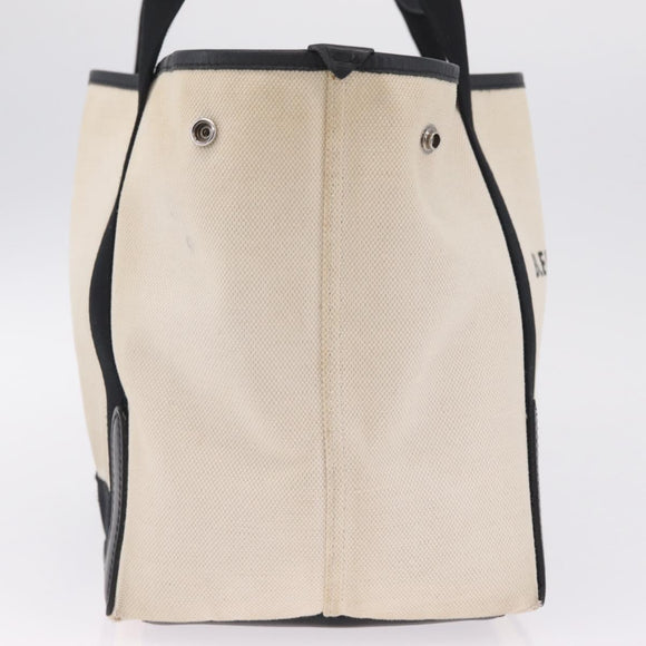 Balenciaga Navy Cabas S Hand Bag Canvas White Silver 339933 Auth 211886