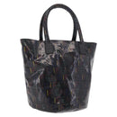 FENDI Hand Bag Patent leather Black Gold Auth 211887A-1