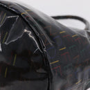 FENDI Hand Bag Patent leather Black Gold Auth 211887A-11