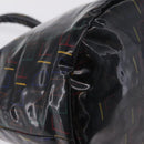 FENDI Hand Bag Patent leather Black Gold Auth 211887A-12