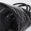 FENDI Hand Bag Patent leather Black Gold Auth 211887A-13