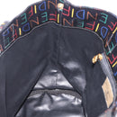 FENDI Hand Bag Patent leather Black Gold Auth 211887A-19