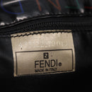 FENDI Hand Bag Patent leather Black Gold Auth 211887A-22