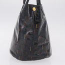 FENDI Hand Bag Patent leather Black Gold Auth 211887A-4