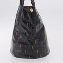 FENDI Hand Bag Patent leather Black Gold Auth 211887A-5