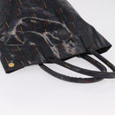 FENDI Hand Bag Patent leather Black Gold Auth 211887A-6