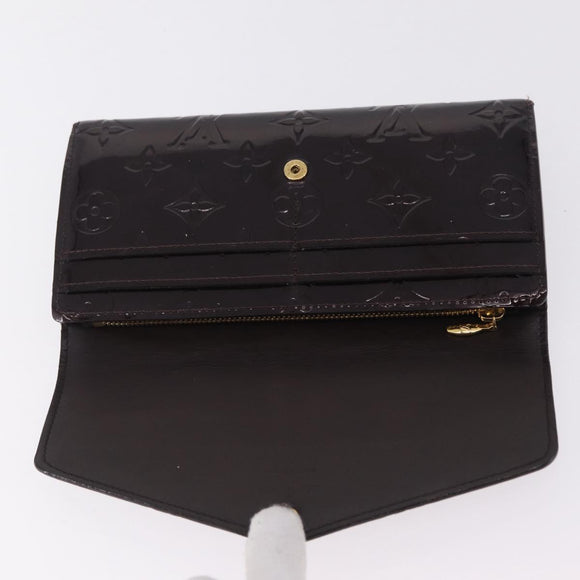 LOUIS VUITTON Vernis Portefeuille Sarah Wallet Amarante M93524 LV Auth 211889A