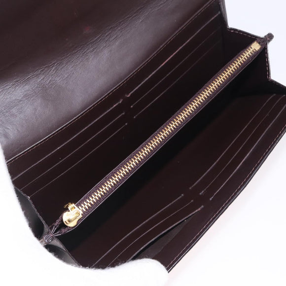 LOUIS VUITTON Vernis Portefeuille Sarah Wallet Amarante M93524 LV Auth 211889A