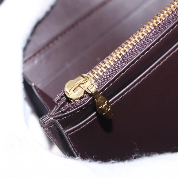 LOUIS VUITTON Vernis Portefeuille Sarah Wallet Amarante M93524 LV Auth 211889A