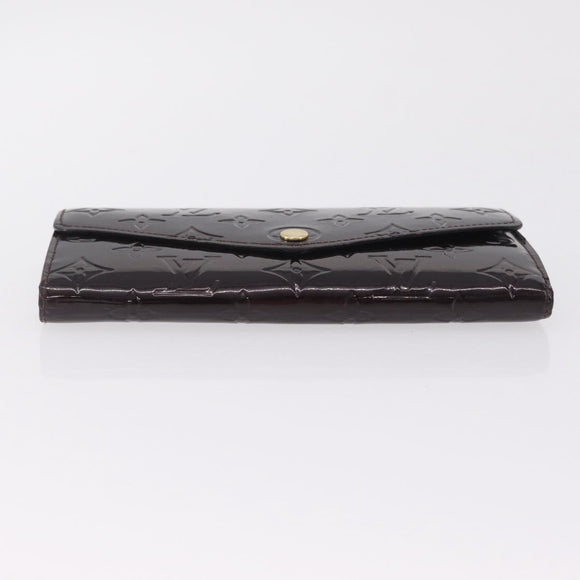 LOUIS VUITTON Vernis Portefeuille Sarah Wallet Amarante M93524 LV Auth 211889A