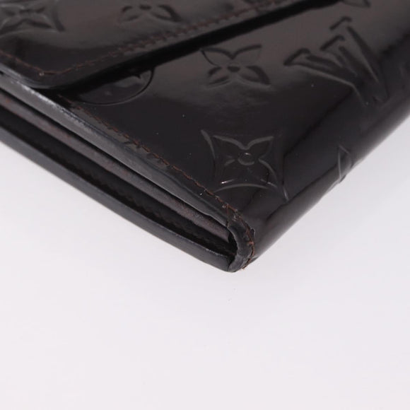 LOUIS VUITTON Vernis Portefeuille Sarah Wallet Amarante M93524 LV Auth 211889A