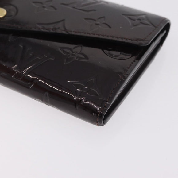 LOUIS VUITTON Vernis Portefeuille Sarah Wallet Amarante M93524 LV Auth 211889A
