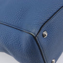 PRADA Tote Bag Leather Blue Silver Auth 211890-13