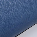 PRADA Tote Bag Leather Blue Silver Auth 211890-14
