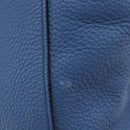PRADA Tote Bag Leather Blue Silver Auth 211890-15