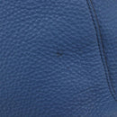 PRADA Tote Bag Leather Blue Silver Auth 211890-16