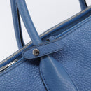 PRADA Tote Bag Leather Blue Silver Auth 211890-18