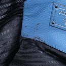PRADA Tote Bag Leather Blue Silver Auth 211890-20
