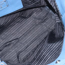PRADA Tote Bag Leather Blue Silver Auth 211890-21