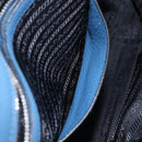PRADA Tote Bag Leather Blue Silver Auth 211890-26