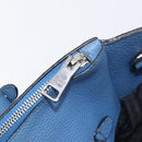 PRADA Tote Bag Leather Blue Silver Auth 211890-27