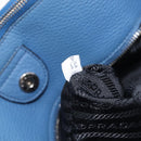 PRADA Tote Bag Leather Blue Silver Auth 211890-29