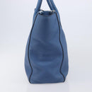 PRADA Tote Bag Leather Blue Silver Auth 211890-5