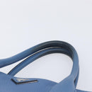 PRADA Tote Bag Leather Blue Silver Auth 211890-8