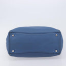 PRADA Tote Bag Leather Blue Silver Auth 211890-9