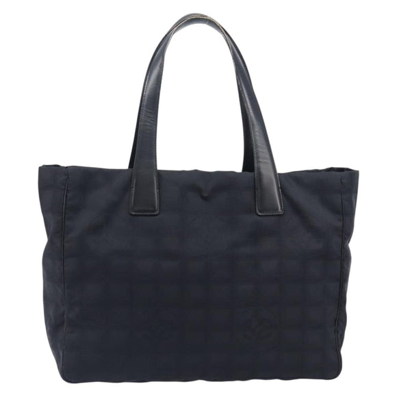 CHANEL New Travel Line Tote Bag Nylon Black Gold CC Auth 211891A