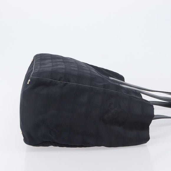 CHANEL New Travel Line Tote Bag Nylon Black Gold CC Auth 211891A