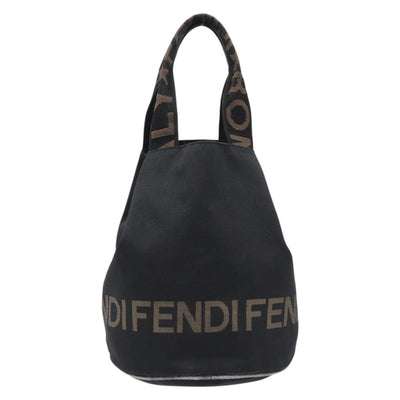FENDI Hand Bag Canvas Black Auth 211897 - 0