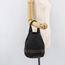 FENDI Hand Bag Canvas Black Auth 211897-20