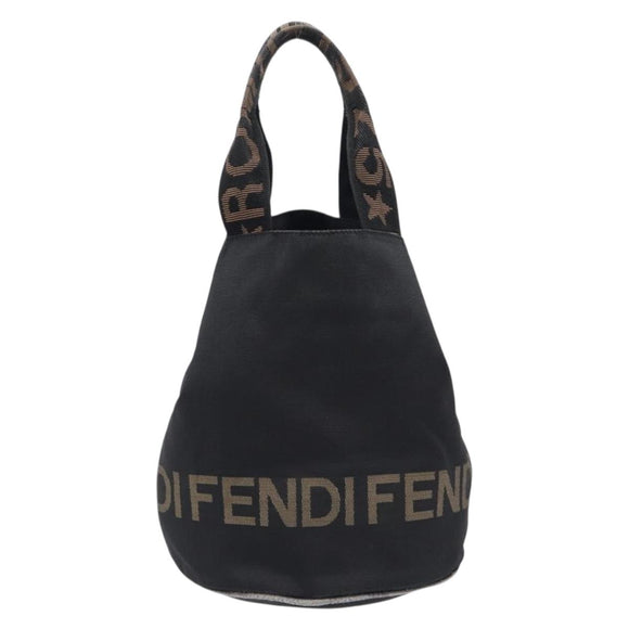 FENDI Hand Bag Canvas Black Auth 211897