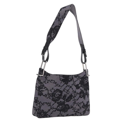 GUCCI Shoulder Bag Satin Purple Silver Auth 211898V